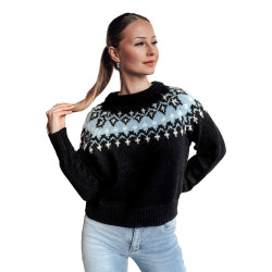 Sieviešu melns džemperis Dova