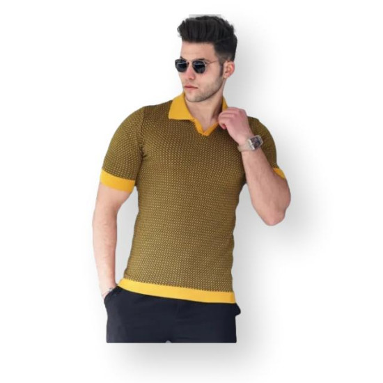 Dzeltens/melns vīriešu T-krekls Hippie PK5077 - T-krekls Dzeltens/melns vīriešu T-krekls Hippie PK5077 Premium