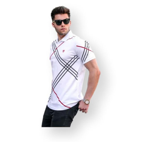 Vīriešu balts polo krekliņš Zol PK5870 - T-krekls Vīriešu balts polo krekliņš Zol PK5870 Premium