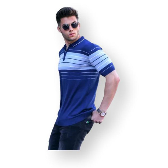 Vīriešu polo krekls zils Zuna PK5733 - T-krekls Vīriešu polo krekls zils Zuna PK5733 Premium