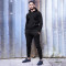 Black hooded tracksuit for men