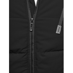 Vīriešu melna stepēta jaka ar kapuci Mino