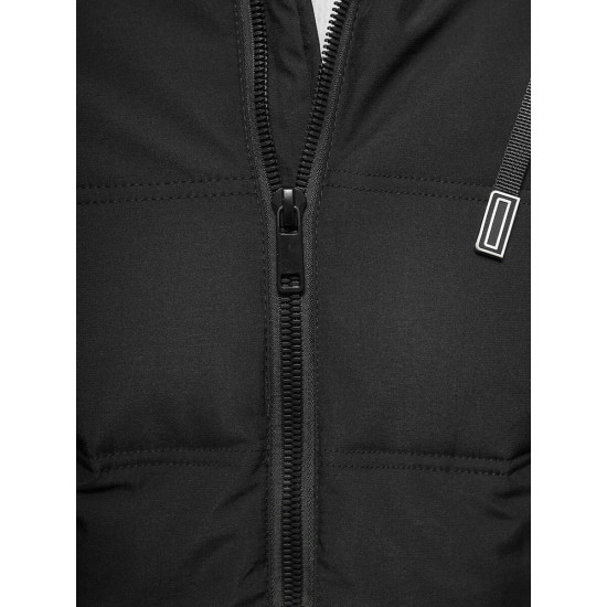Vīriešu melna ziemas jaka Rock Ziemas jakas