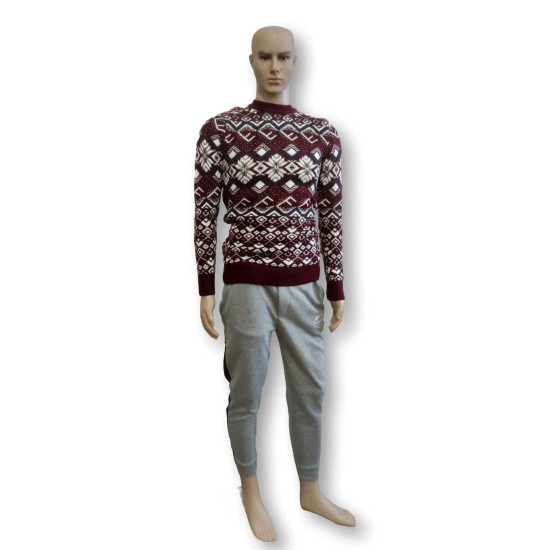 Pārslu bordo krāsas džemperis vīriešiem h4146