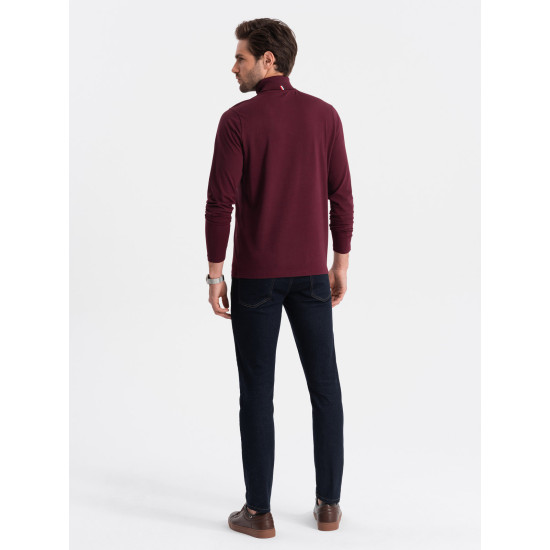 Vīriešu bordo krāsas džemperis Ranol V6 OM-LSCL-0112 - Vīriešu bordo krāsas džemperis Ranol V6 OM-LSCL-0112