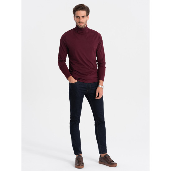 Vīriešu bordo krāsas džemperis Ranol V6 OM-LSCL-0112 - Vīriešu bordo krāsas džemperis Ranol V6 OM-LSCL-0112