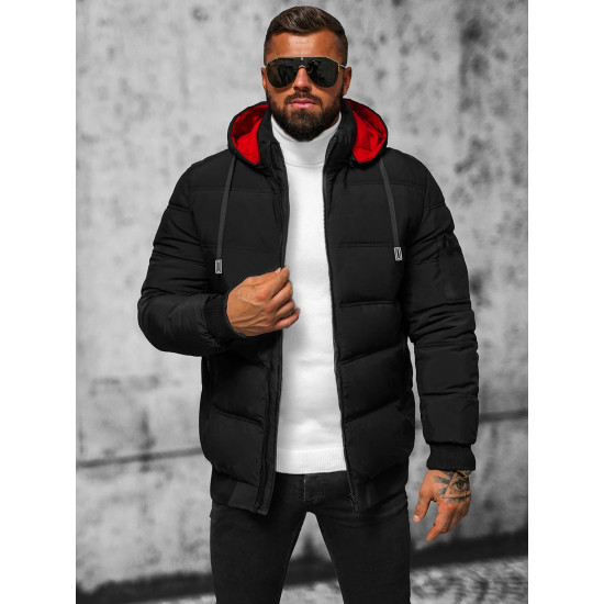 Men's black winter jacket Rock JS/31M5003 - Men's Jackets and Coats Men's black winter jacket Rock JS/31M5003