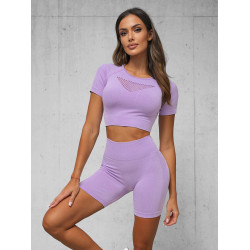 Sieviešu lillā divdaļīgais treniņtērps Action