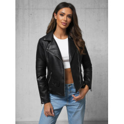 Sieviešu melna ādas jaka Main Sieviešu melna ādas jaka Main