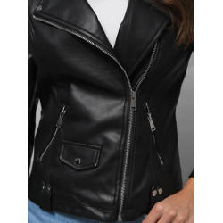 Sieviešu melna ādas jaka Main Sieviešu melna ādas jaka Main