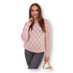 Sieviešu rozā džemperis Rombas Sieviešu rozā džemperis Rombas