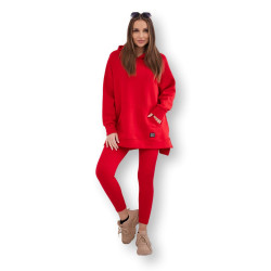 Sieviešu sarkans brīvā laika kostīms Mocca