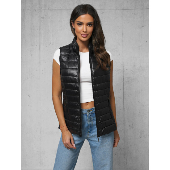 Sieviešu spīdīga melna veste Spark JS/16M9138/392 - Sievietēm Sieviešu spīdīga melna veste Spark JS/16M9138/392