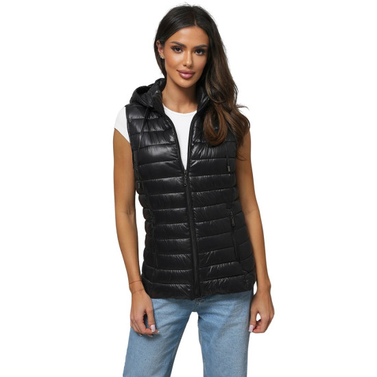 Sieviešu spīdīga melna veste Spark JS/16M9138/392 - Sievietēm Sieviešu spīdīga melna veste Spark JS/16M9138/392