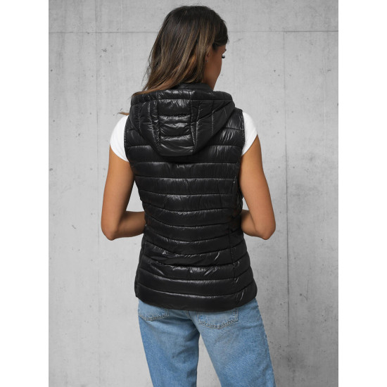 Sieviešu spīdīga melna veste Spark JS/16M9138/392 - Sievietēm Sieviešu spīdīga melna veste Spark JS/16M9138/392