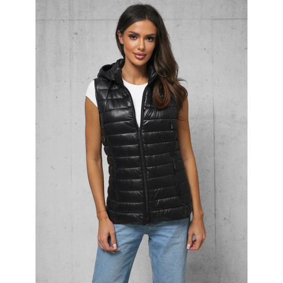 Sieviešu spīdīga melna veste Spark JS/16M9138/392 - Sievietēm Sieviešu spīdīga melna veste Spark JS/16M9138/392