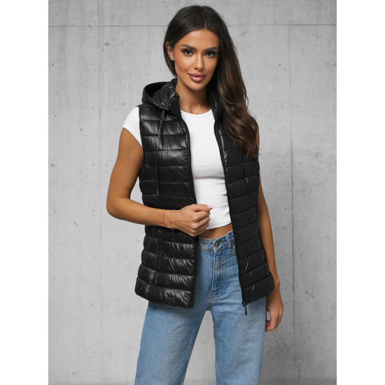 Sieviešu spīdīga melna veste Spark JS/16M9138/392 - Sievietēm Sieviešu spīdīga melna veste Spark JS/16M9138/392