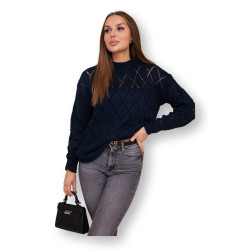 Sieviešu tumši zils džemperis Rombas Sieviešu tumši zils džemperis Rombas