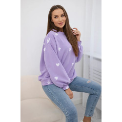 Sieviešu violets džemperis ar sirsniņām Sirds Sieviešu violets džemperis ar sirsniņām Sirds