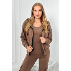 Trīsdaļīgs brūns sieviešu komplekts Lovet Trīsdaļīgs brūns sieviešu komplekts Lovet