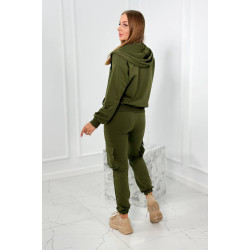 Trīsdaļīgs haki krāsas sieviešu komplekts Lovet Trīsdaļīgs haki krāsas sieviešu komplekts Lovet