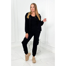 Trīsdaļīgs melns komplekts sievietēm Lovet Trīsdaļīgs melns komplekts sievietēm Lovet