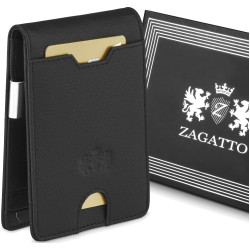 Vīriešu dabīgās ādas maks Noah (melns)