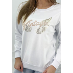 Sieviešu balts Vintage džemperis  Sieviešu balts Vintage džemperis