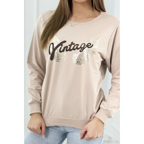 Sieviešu Vintage bēšs džemperis 27434 - Džemperi Sieviešu Vintage bēšs džemperis 27434