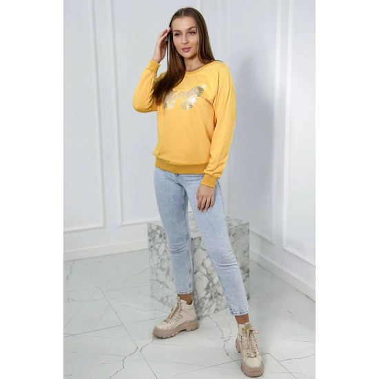Sieviešu Vintage dzeltens džemperis 27652 - Džemperi Sieviešu Vintage dzeltens džemperis 27652