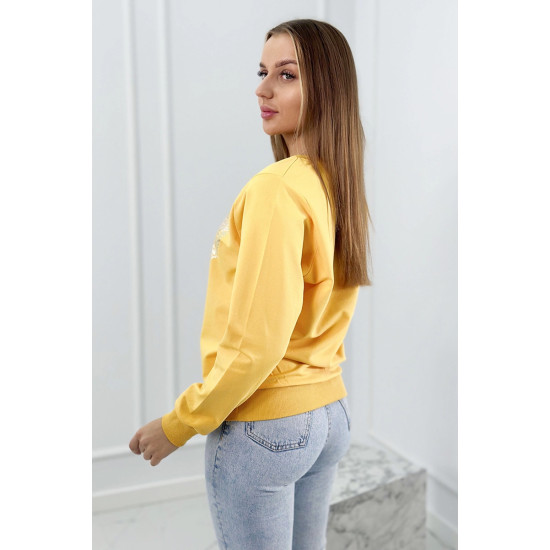 Sieviešu Vintage dzeltens džemperis 27652 - Džemperi Sieviešu Vintage dzeltens džemperis 27652