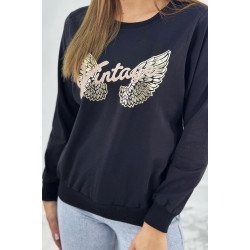 Sieviešu Vintage melns džemperis  Sieviešu Vintage melns džemperis