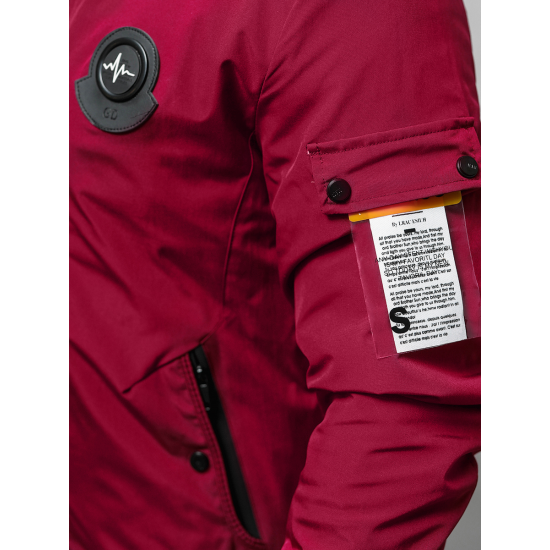 Vīriešu bordo krāsas pavasara jaka Marko JS/84M3037/06 - Vīriešiem Vīriešu bordo krāsas pavasara jaka Marko JS/84M3037/06