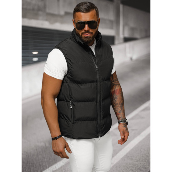 Vīriešu melna veste Stog JS/18M1159/392 - Rīcība Vīriešu melna veste Stog JS/18M1159/392