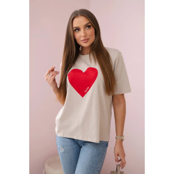 Sieviešu bēšs T-krekls Madame Sieviešu bēšs T-krekls Madame