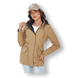 Sieviešu divpusējā brūnā un melnā jaka Elvina Sieviešu divpusējā brūnā un melnā jaka Elvina