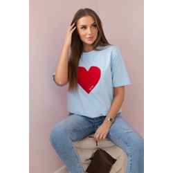 Sieviešu gaiši zils T-krekls Madame Sieviešu gaiši zils T-krekls Madame