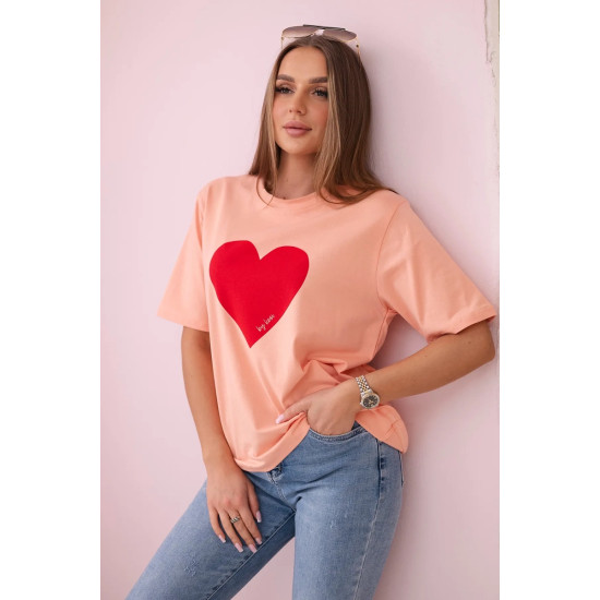 Sieviešu persiku krāsas Madame T-krekls 28448 - Sievietēm Sieviešu persiku krāsas Madame T-krekls 28448