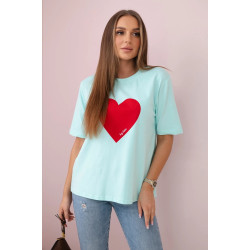 Sieviešu T-krekls Madame ar piparmētru Sieviešu T-krekls Madame ar piparmētru