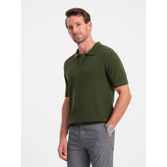 Vīriešu haki krāsas polo krekliņš Swing V1 OM-POSS-0117 - Vīriešu haki krāsas polo krekliņš Swing V1 OM-POSS-0117