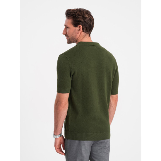 Vīriešu haki krāsas polo krekliņš Swing V1 OM-POSS-0117 - Vīriešu haki krāsas polo krekliņš Swing V1 OM-POSS-0117