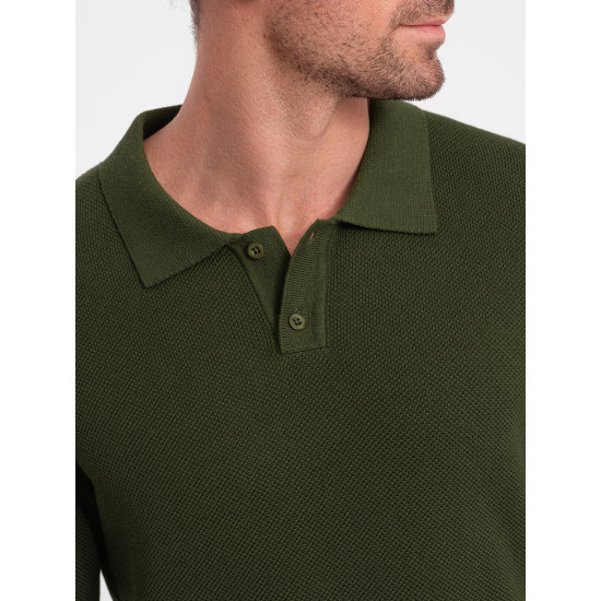 Vīriešu haki krāsas polo krekliņš Swing V1 OM-POSS-0117 - Vīriešu haki krāsas polo krekliņš Swing V1 OM-POSS-0117