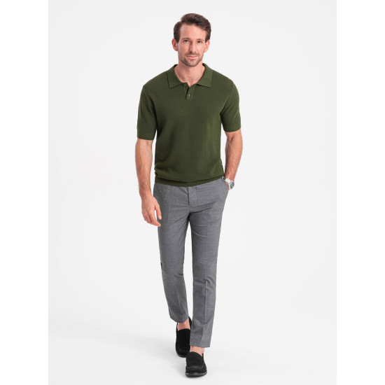 Vīriešu haki krāsas polo krekliņš Swing V1 OM-POSS-0117 - Vīriešu haki krāsas polo krekliņš Swing V1 OM-POSS-0117
