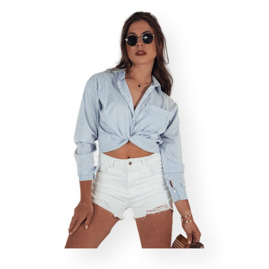 Sieviešu balti džinsa šorti Popglam SY0397 - Sievietēm Sieviešu balti džinsa šorti Popglam SY0397