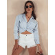 Sieviešu balti džinsa šorti Popglam SY0397 - Sievietēm Sieviešu balti džinsa šorti Popglam SY0397