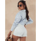 Sieviešu balti džinsa šorti Popglam SY0397 - Sievietēm Sieviešu balti džinsa šorti Popglam SY0397