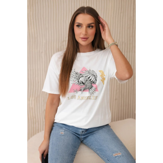 Sieviešu balts Eagle T-krekls 28409 - Sievietēm Sieviešu balts Eagle T-krekls 28409