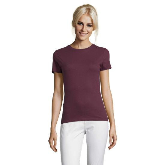 Sieviešu bordo krāsas T-krekls Regent Women 01825 - Vīriešiem Sieviešu bordo krāsas T-krekls Regent Women 01825