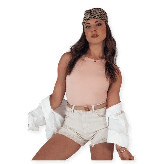 Sieviešu brūni džinsa šorti Popglam SY0384 - Sievietēm Sieviešu brūni džinsa šorti Popglam SY0384