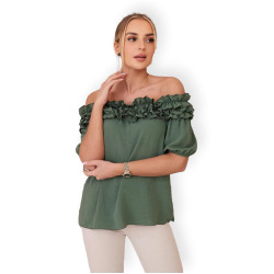 Sieviešu haki krāsas blūze Lorena Sieviešu haki krāsas blūze Lorena